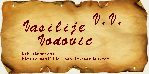 Vasilije Vodović vizit kartica